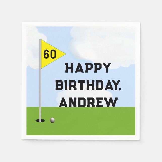 Golf Birthday Serviette (Vorderseite)