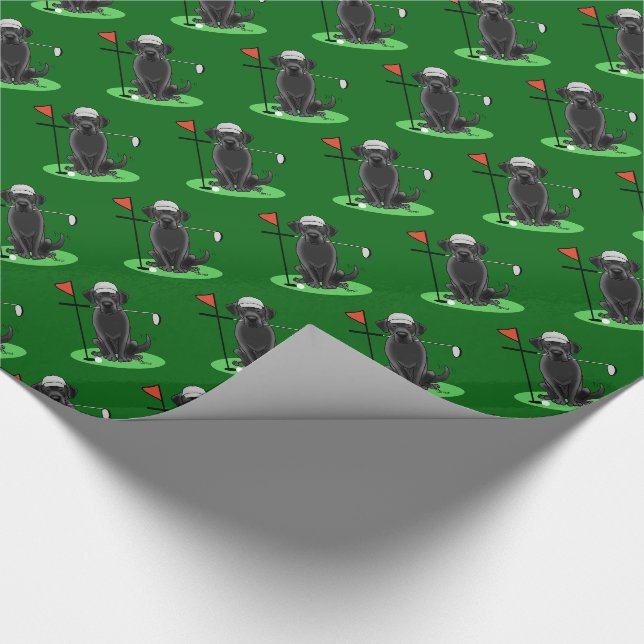 Golf Black Labrador Retriever Dog - Niedlich Geschenkpapier (Ecke)