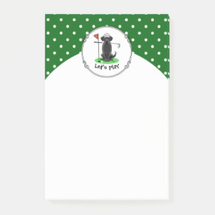 Golf Black Labrador Retriever Dog - Niedlich Post-it Klebezettel