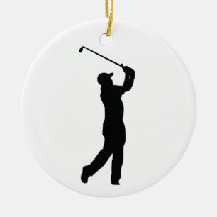 Golf Black Silhouette Shadow Keramikornament