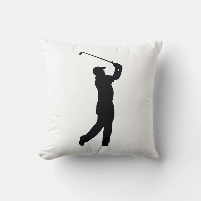 Golf Black Silhouette Shadow Kissen (Vorderseite)