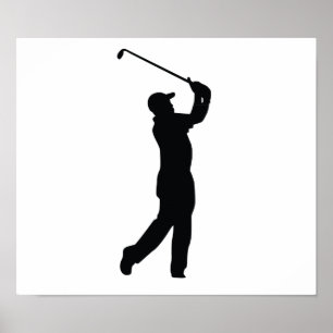Golf Black Silhouette Shadow Poster
