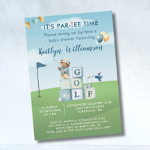 Golf Blau Junge Baby Shower Einladung