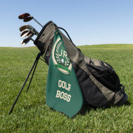 Golf Boss Heraldik-Emblem mit individuellem Namen Golfhandtuch
