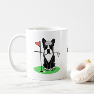 Golf Boston Terrier Dog (schwarz) Niedlich Kaffeetasse