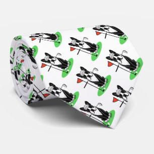 Golf Boston Terrier Dog (schwarz) Niedlich Krawatte