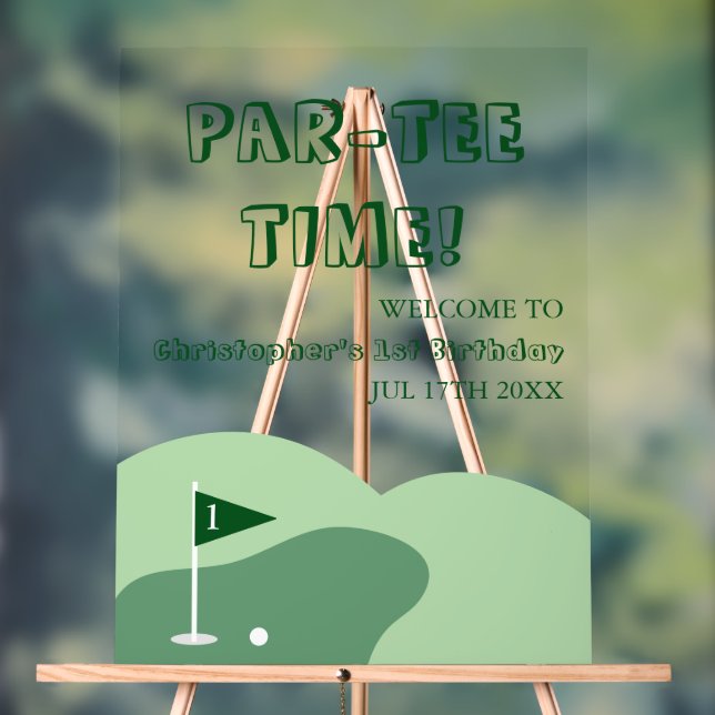 Golf Boy 1. Geburtstag Acrylschild (Neutral)