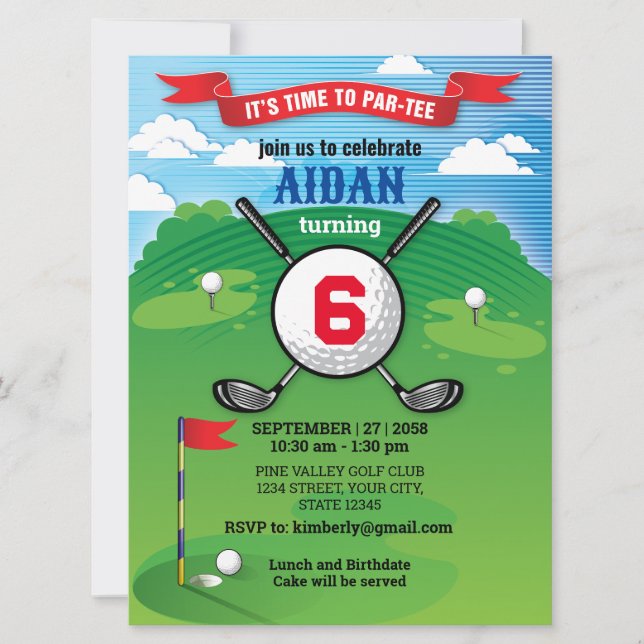 Golf Boy Birthday Par-T-Shirt Design (Vorderseite)