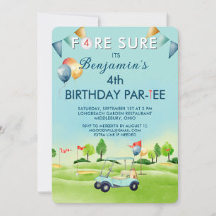 Golf Boy Fourth 4. Geburtstags-Par-Tee Einladung