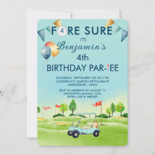 Golf Boy Fourth 4. Geburtstags-Par-Tee Einladung