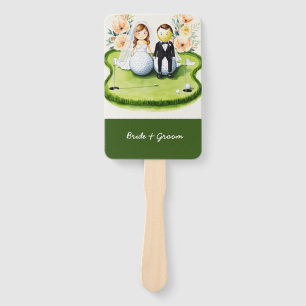 Golf Braut und Bräutigam Hochzeit auf Grün Fächer