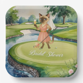 GOLF BRAUTPARTY für Cat Lover Golfer Pappteller