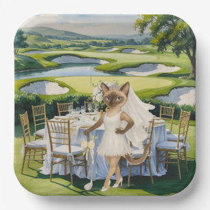 GOLF BRAUTPARTY für Cat Lover Golfer Pappteller