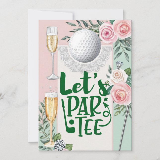 Golf Brautparty mit Golfball für Bride Golfer Einladung (Vorderseite)