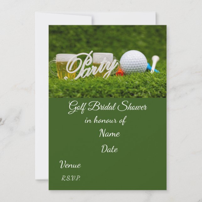 Golf Brautparty mit Golfball Save the Date Einladung (Vorderseite)