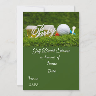 Golf Brautparty mit Golfball Save the Date Einladung