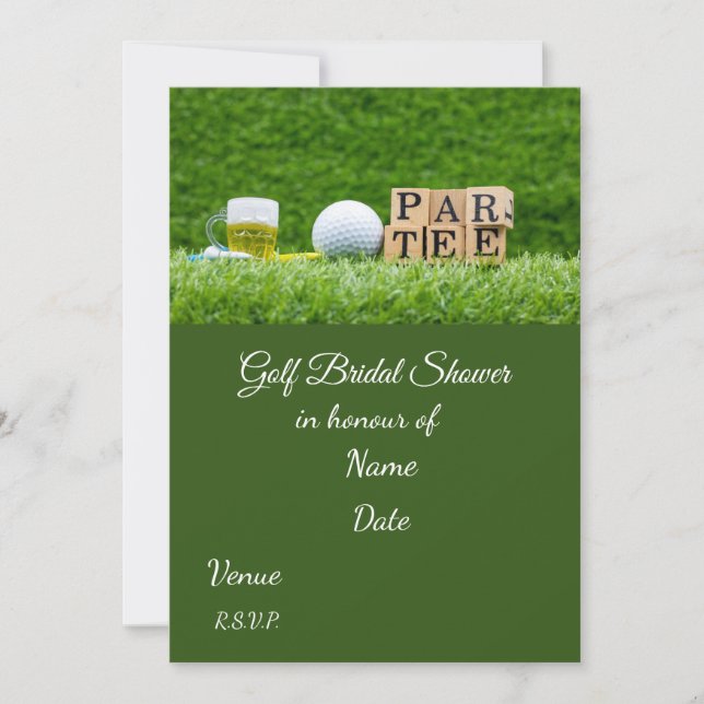 Golf Brautparty mit Golfball Save the Date Einladung (Vorderseite)