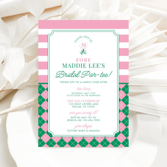 Golf Brautparty Par-tee Einladung (Golf Par-tee Bridal Shower Invitation)