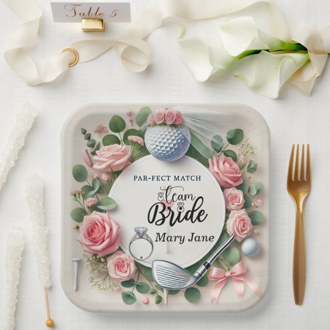 Golf-Brautparty zum Thema Golf Pappteller (Hochzeit)