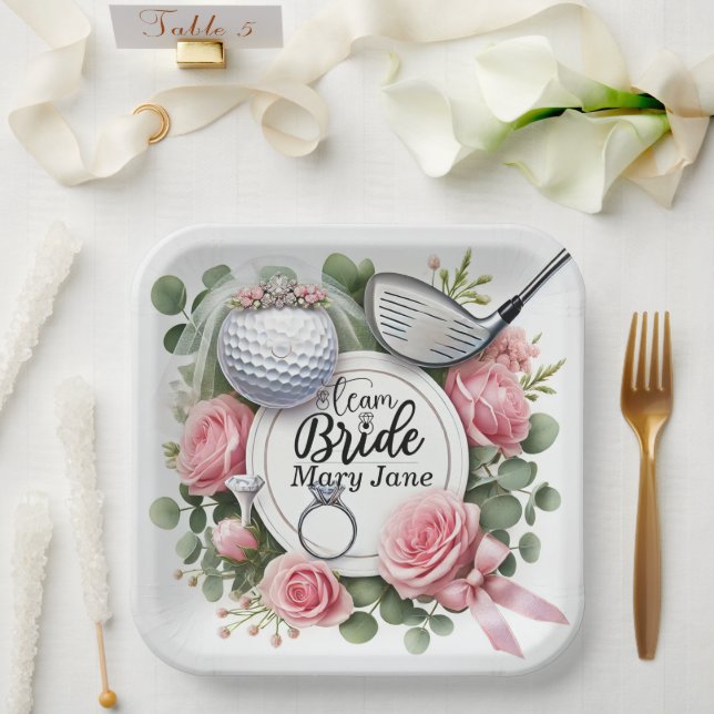 Golf-Brautparty zum Thema Golf Pappteller (Hochzeit)