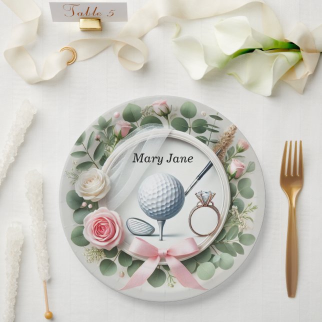 Golf-Brautparty zum Thema Golf Pappteller (Hochzeit)