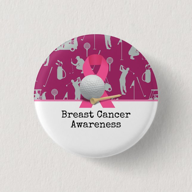 Golf Breast Cancer Awareness for golfer Button (Vorderseite)