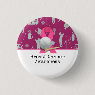 Golf Breast Cancer Awareness for golfer Button