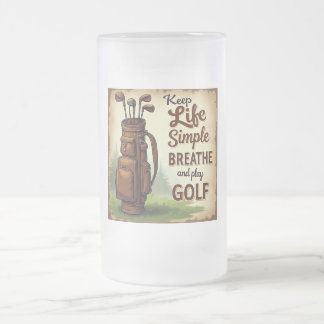 Golf Breathe und Golf spielen Mattglas Bierglas