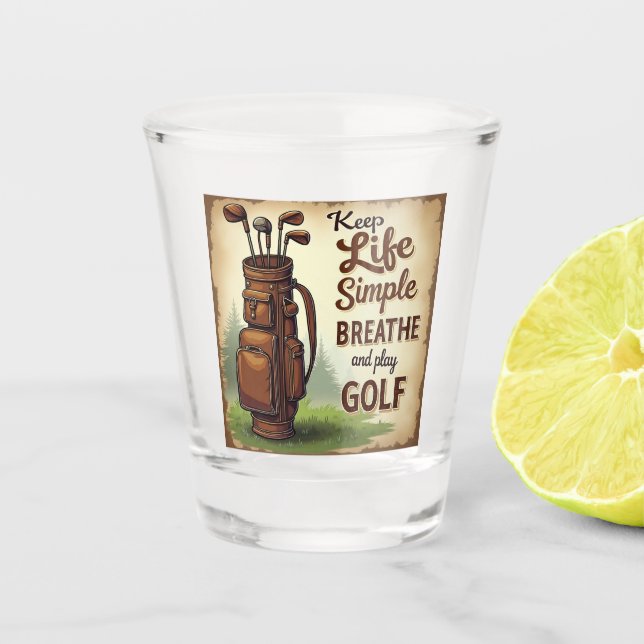 Golf Breathe und Golf spielen Schnapsglas (Vorderseite)