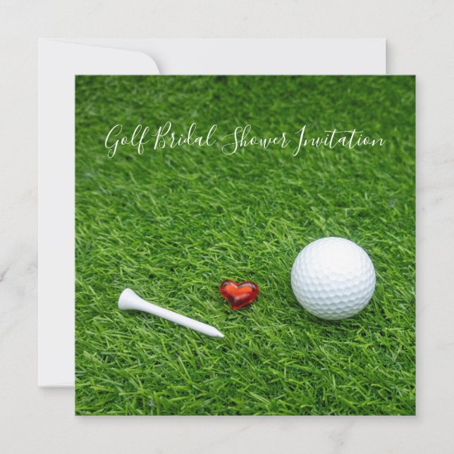 Golf Bridal Dusche Einladung mit Ball und Liebe (Vorderseite)