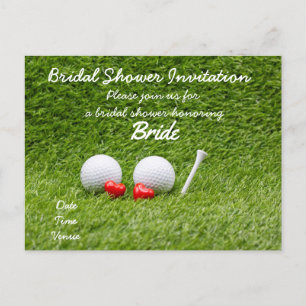 Golf Bridal Dusche Einladung mit zwei Golfbälle