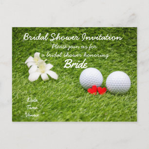 Golf Bridal Dusche Einladung mit zwei Golfbälle