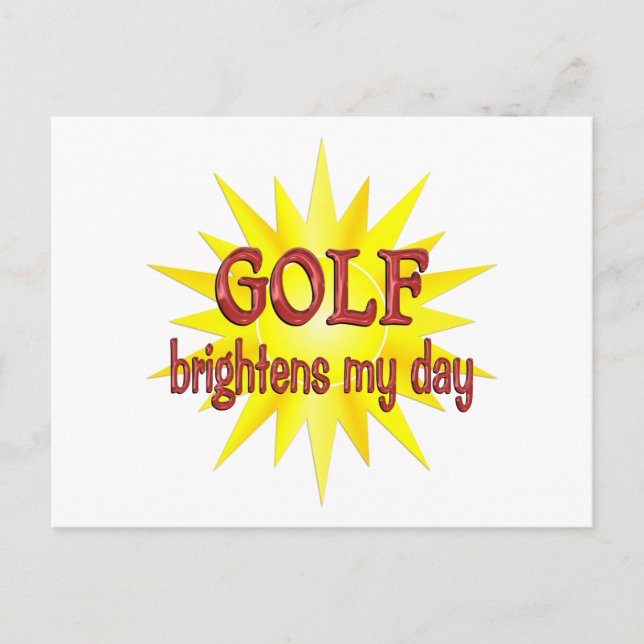 Golf Brightens My Day Postkarte (Vorderseite)
