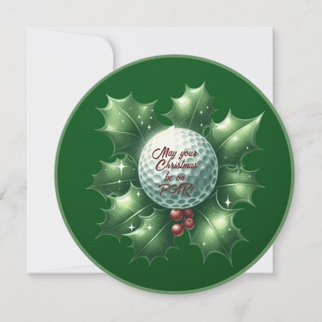 Golf Buddy Weihnachtskarte Feiertagskarte (Vorderseite)