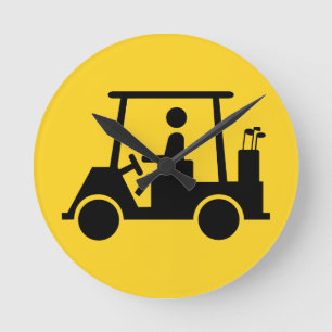 Golf-Buggy Runde Wanduhr