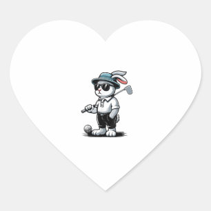 Golf Bunny Punk GolfKaninchen Herz-Aufkleber