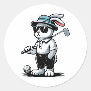 Golf Bunny Punk GolfKaninchen Runder Aufkleber