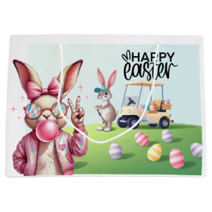 Golf Bunny Ribbit Golfer für Ostern Große Geschenktüte