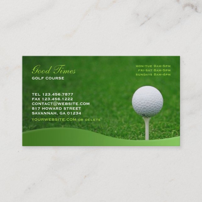 Golf Business Card Visitenkarte (Vorderseite)