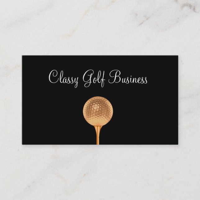 Golf Business Cards Gold Golf Ball Visitenkarte (Vorderseite)