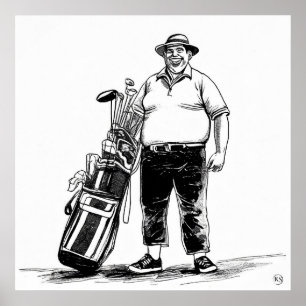 Golf Caddie - Golf Art Print Poster