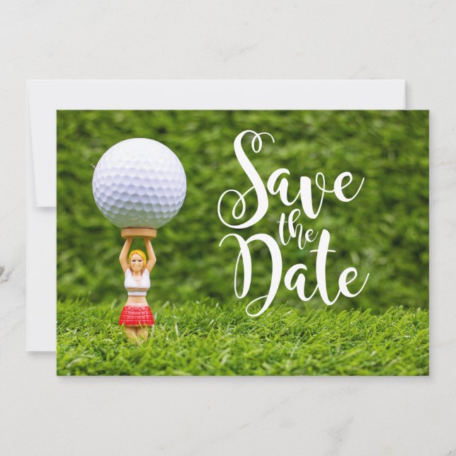 Golf Caddy Save the Date Einladung (Vorderseite)