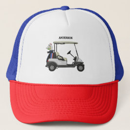 Golf-Caddy-Wagen individuell monogrammierter Name Truckerkappe