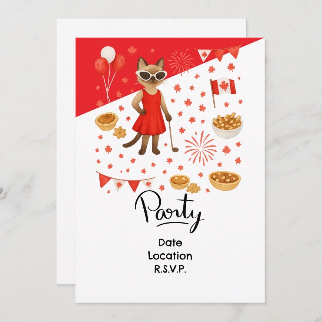 Golf Canada Day Golf Gegerät für Katzen Liebhaber Einladung (Vorne/Hinten)