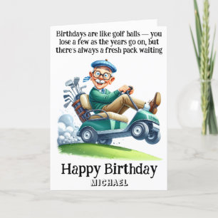 *~* Golf Cart AP94 Fun Spaß Old Man Birthday Card Dankeskarte