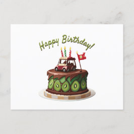 Golf Cart Birthday Cake Postkarte