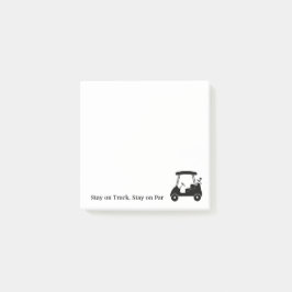 Golf Cart Bleibe auf Track, auf Par Bleibe Post-it Klebezettel