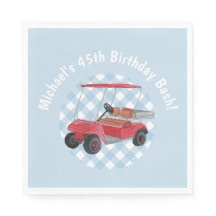 Golf Cart Blue White Preppy Country Club