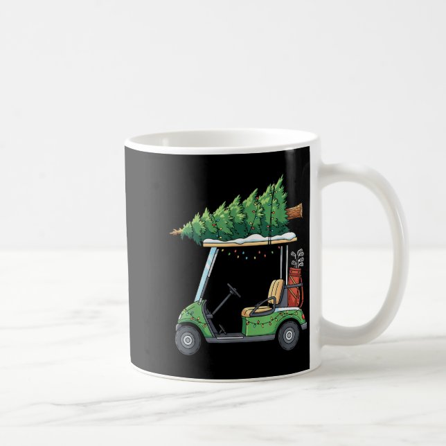Golf Cart Christmas Tree Lights Funny For Men Wome Kaffeetasse (Rechts)