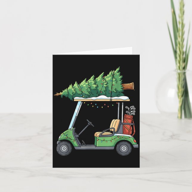 Golf Cart Christmas Tree Lights Funny For Men Wome Karte (Vorderseite)